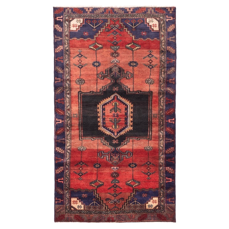 ECARPETGALLERY Hand-knotted Melis Vintage Dark Copper Wool Rug - 3'11 x 7'5