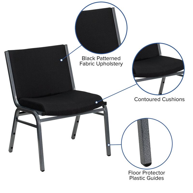 Big & Tall 1000 lb. Rated Fabric Stack Chair - 23.5"D x 24.25"W x 31.25"H