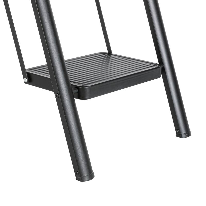 Black 5 Step Stool Folding Step Stool with Handrails