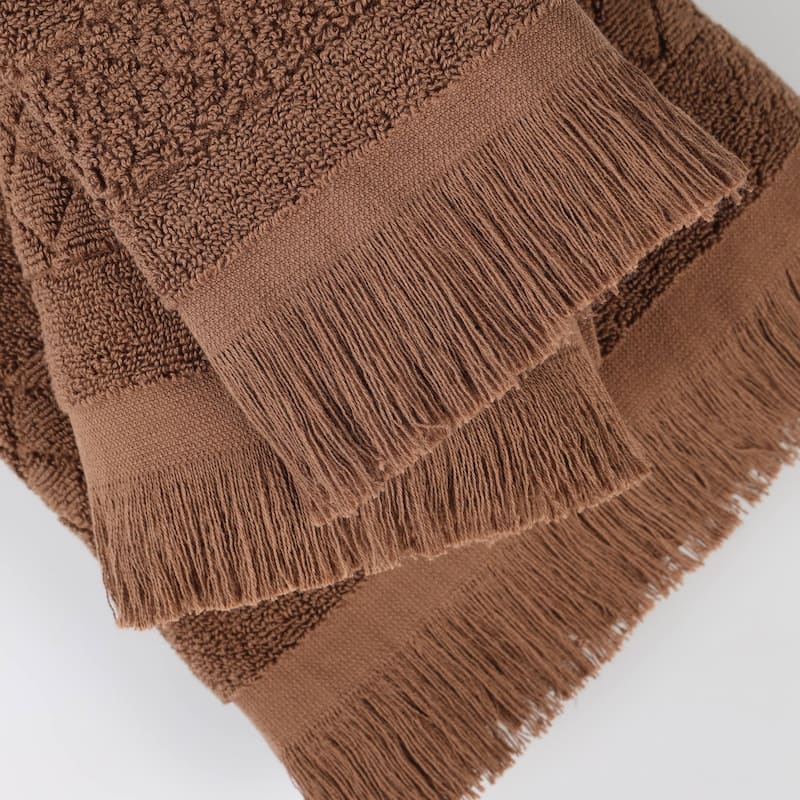 Superior Rolla Cotton Geometric Jacquard Plush Soft 8 Piece Towel Set