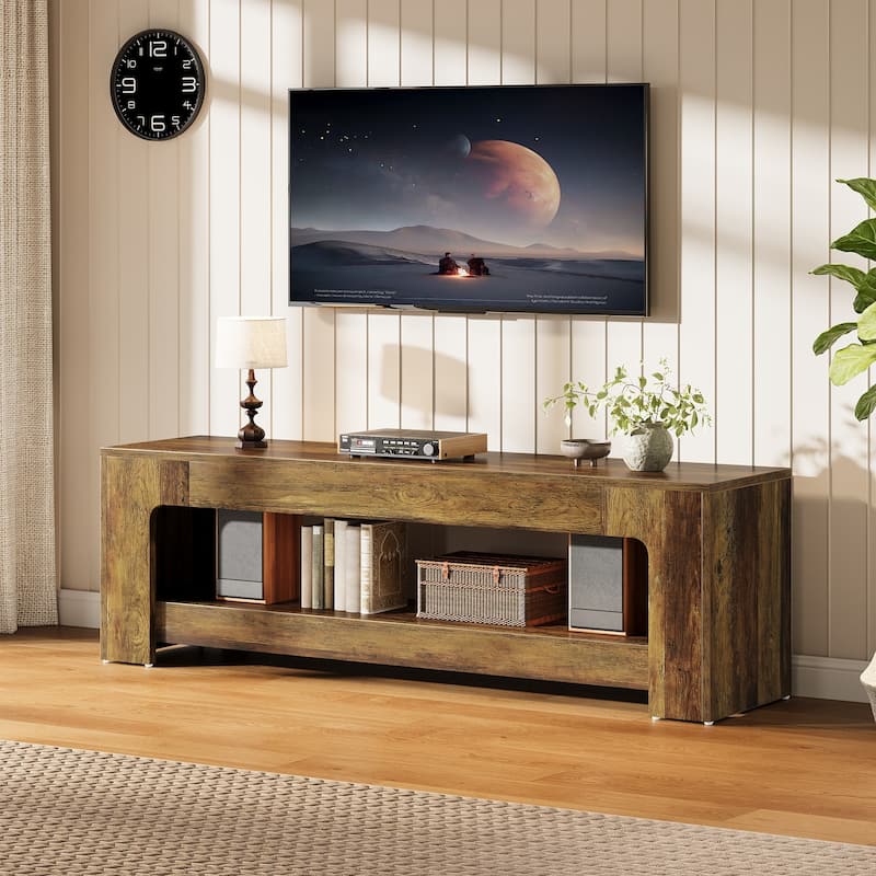 Farmhouse Rustic TV Stand for Living Room for 55/60/65/75-Inch TVs
