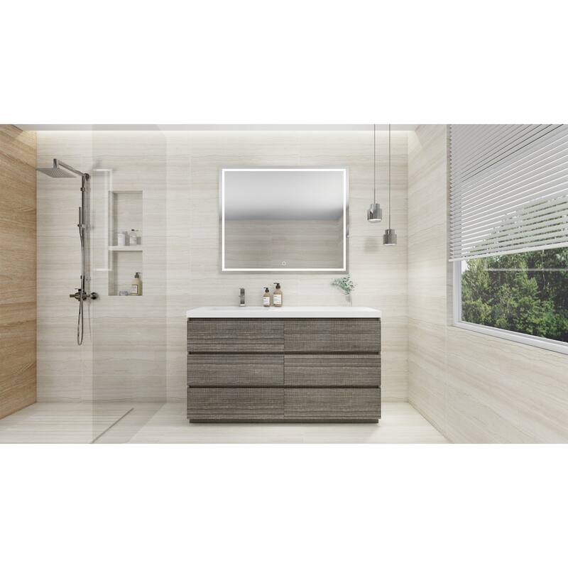 Aron 60'' Freestanding Vanity with Left Single Sink