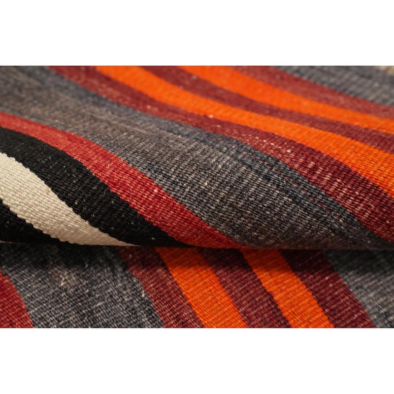 Hand Woven Oriental 100% Wool Carpet Southwestern Geometric Multi-Colored Kilim Area Rug - 9' 0'' X 4' 11''
