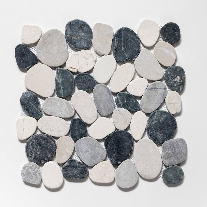 Sliced Pebble 11 in. x 11 in. Mesh-Mounted Mosaic Wall and Floor Tile