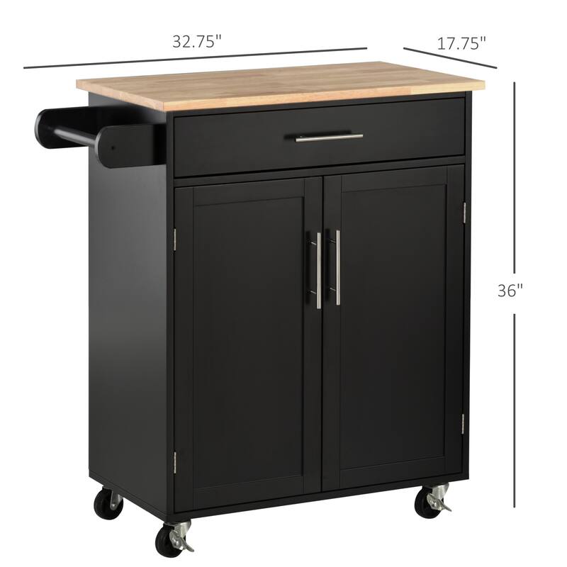 Kitchen Island Cart Rolling Trolley Cart With Drawer(no include stool)