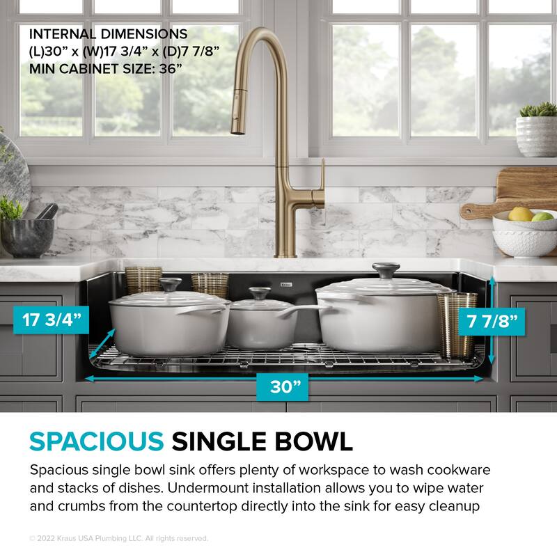 KRAUS Pintura Porcelain Enameled Steel Undermount Kitchen Sink