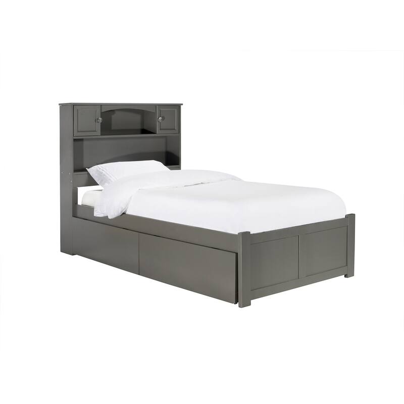 Platform Bed with Drawers - Low Profile Bed Frame & USB Charger - Modern Storage Bed