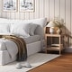preview thumbnail 15 of 16, Nathan James Hayes Nightstand, Light Brown Finish, Glass Top