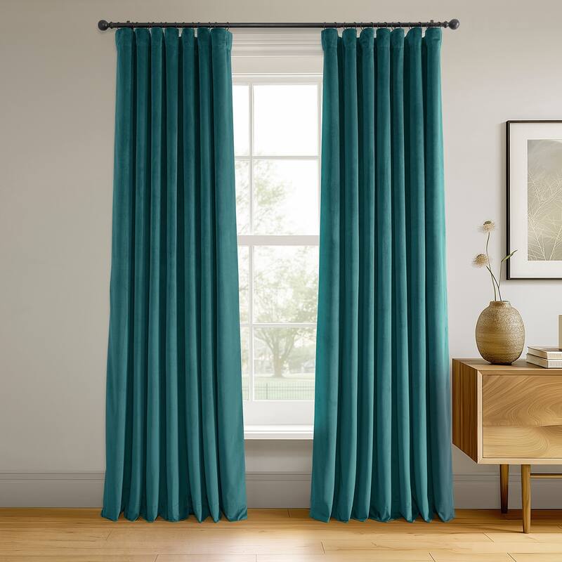 Exclusive Fabrics Signature Velvet Blackout Curtains - 96 Inches Long, (1 Panel) - Luxurious Drapery for Light Control.