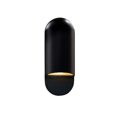 Justice Design Group Ambiance Small ADA Carbon Matte Black Capsule Outdoor Wall Sconce