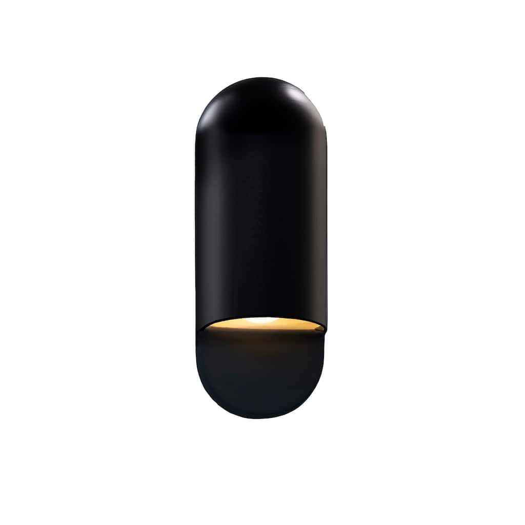 Justice Design Group Ambiance Small ADA Carbon Matte Black Capsule Outdoor Wall Sconce
