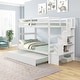 preview thumbnail 20 of 25, Elegant Twin over Twin Bunk Beds With Twin Trundle, Stairway Storage Function, Sturdy Ladder and Full-length Guardrails, Grey