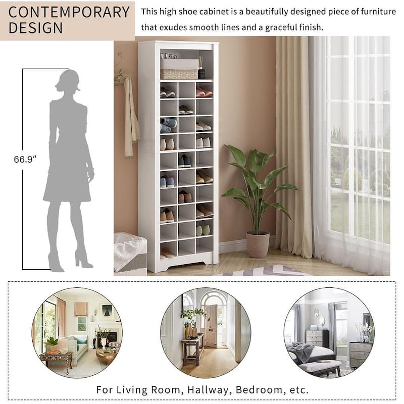 30 Pair Shoe Storage with Multiple Storage Capacity