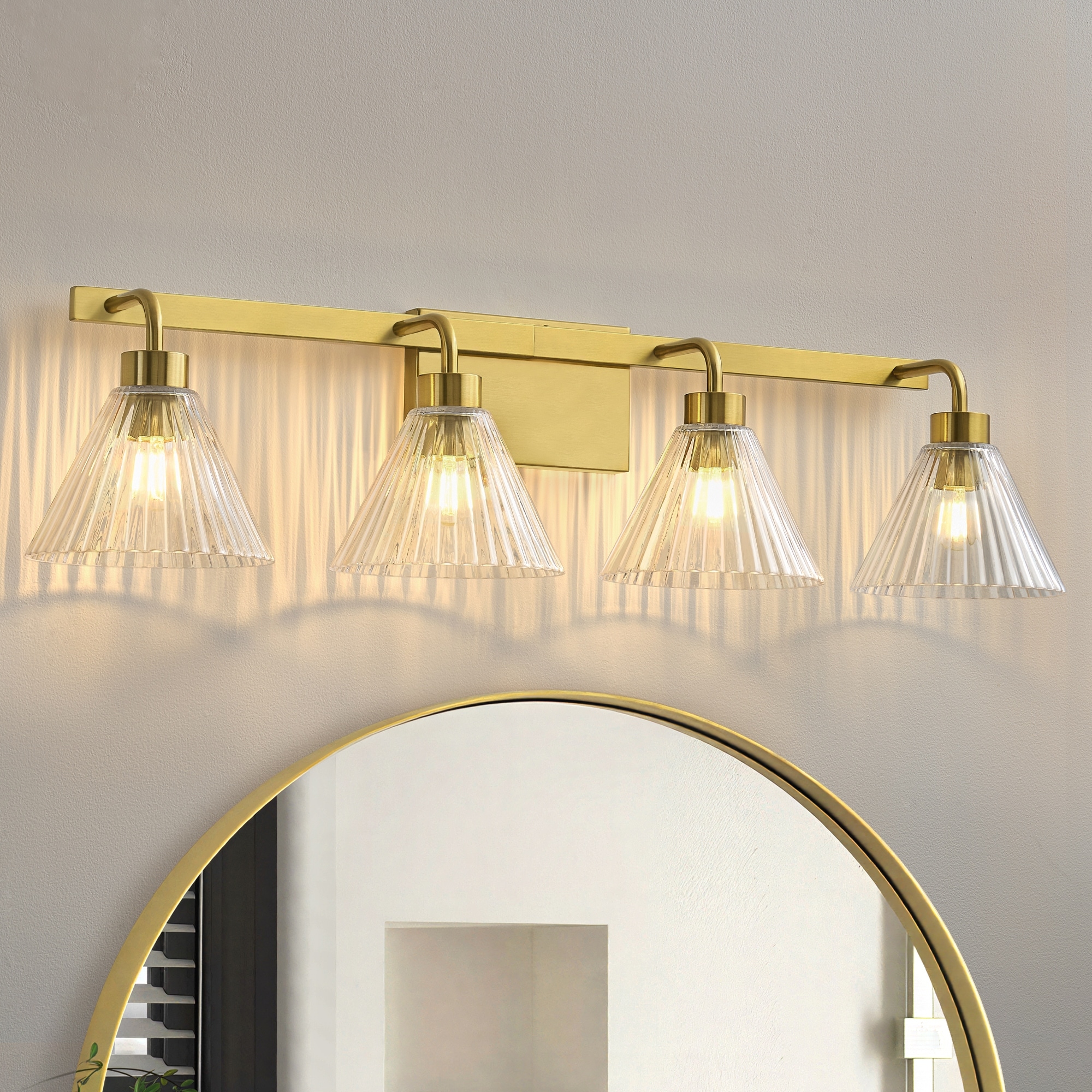 2/3/4-Light Dimmable Vanity Light with Clear Glass Shades