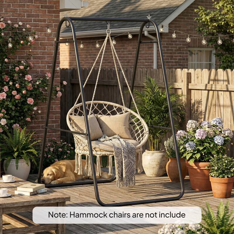 Outsunny Hammock Chair Stand Only, Hanging Chair Stand, Heavy Duty Solid Steel A-Frame Construction for Hanging Hammock