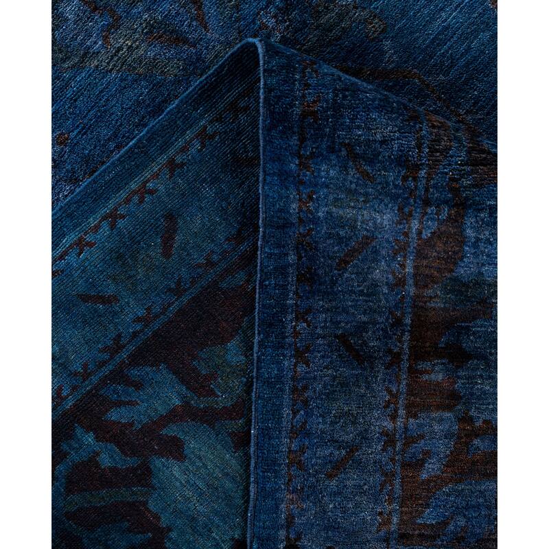 Overdyed One-of-a-Kind Hand-Knotted Area Rug - Navy - 11' 9" x 14' 10"