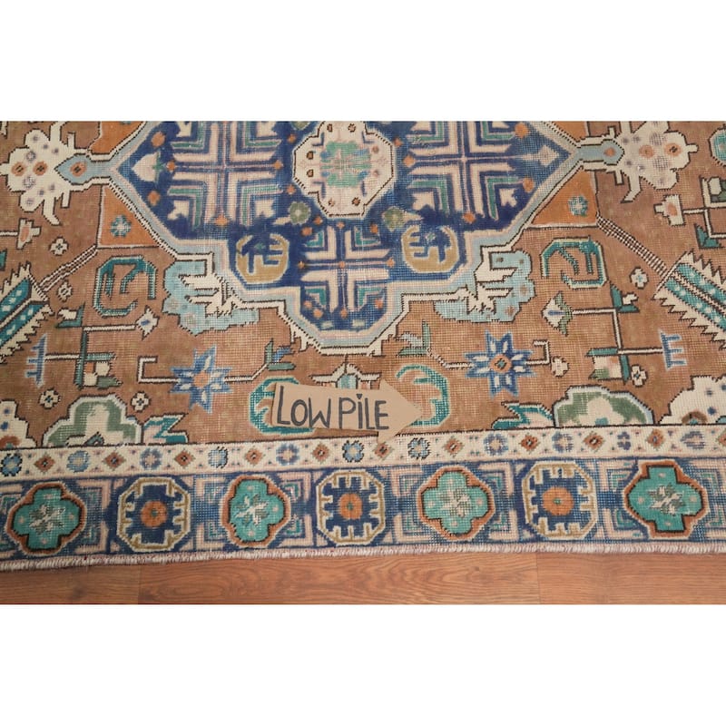 Hand Knotted Oriental 100% Wool Carpet Traditional Medallion Brown Tabriz Area Rug - 5' 10'' X 4' 2''