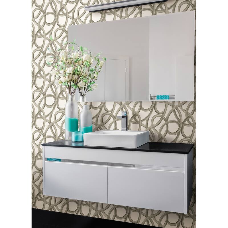 Calix White Twisted Geo Wallpaper