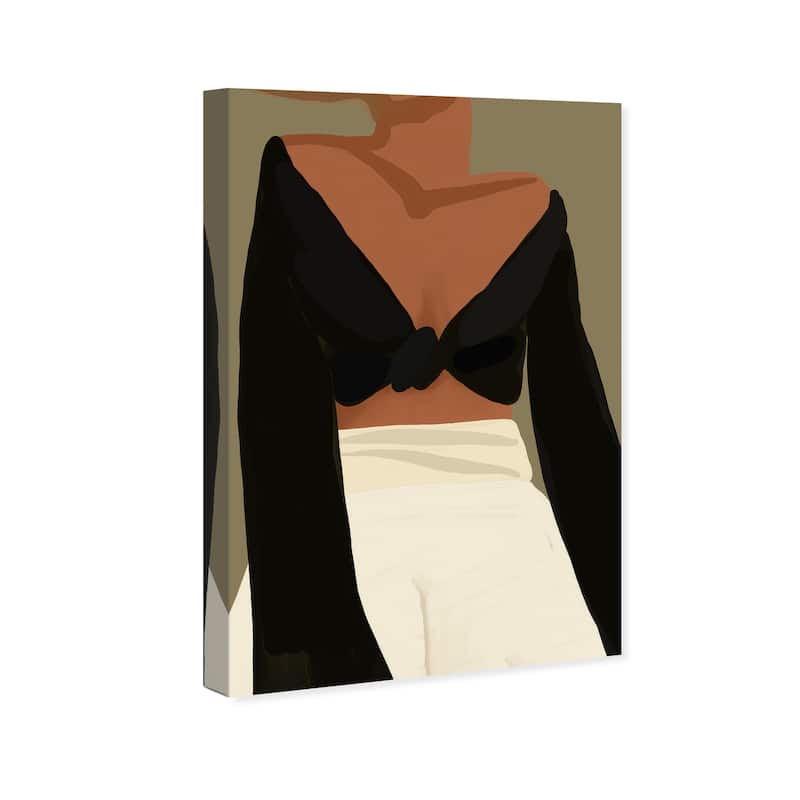 Wynwood Studio Canvas Fashion and Glam The Sewist Black and Cream White Modern & Contemporary Wall Art Canvas Print