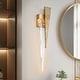 preview thumbnail 1 of 12, Modern Gold 1-Light LED Wall Sconce Contemporary Bathroom Vanity Light - W4.9"xD2.8"xH24.4"