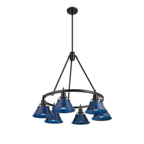 slide 1 of 1, Orwell 6-Light Chandelier in Matte Black with Matte Navy