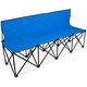 preview thumbnail 9 of 8, 6-Foot Portable Folding 4 Seat Bench with Back Blue