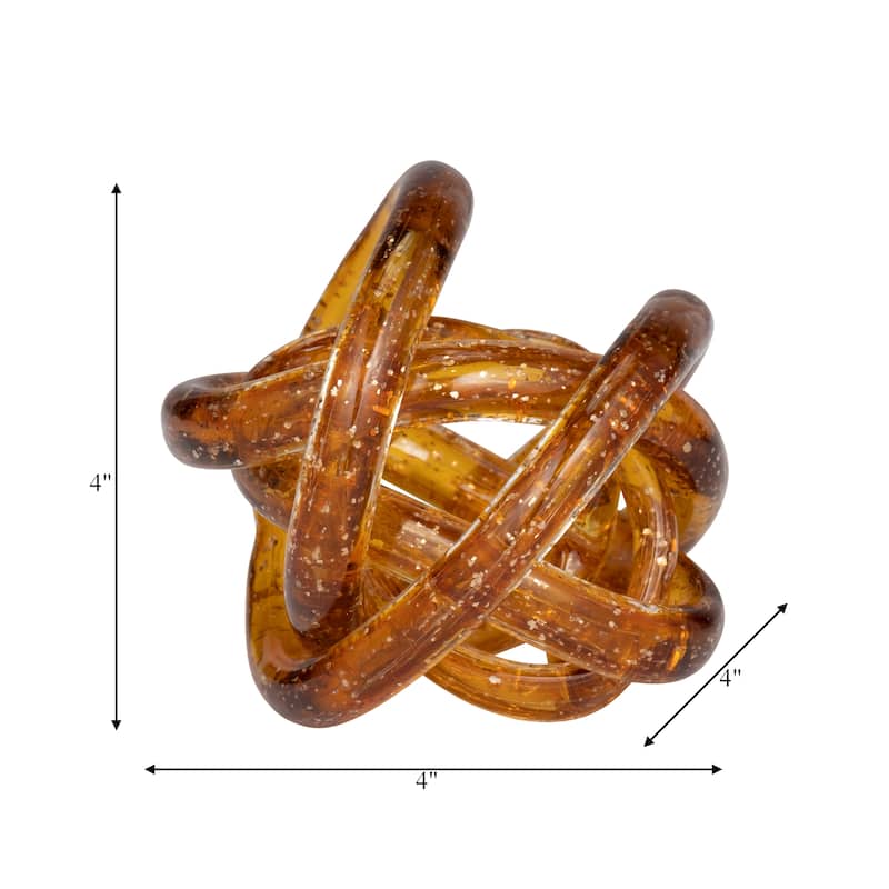 Sagebrook Home Sculptural Glass Abstract Knot, Decorative Objects, Home Accent Piece