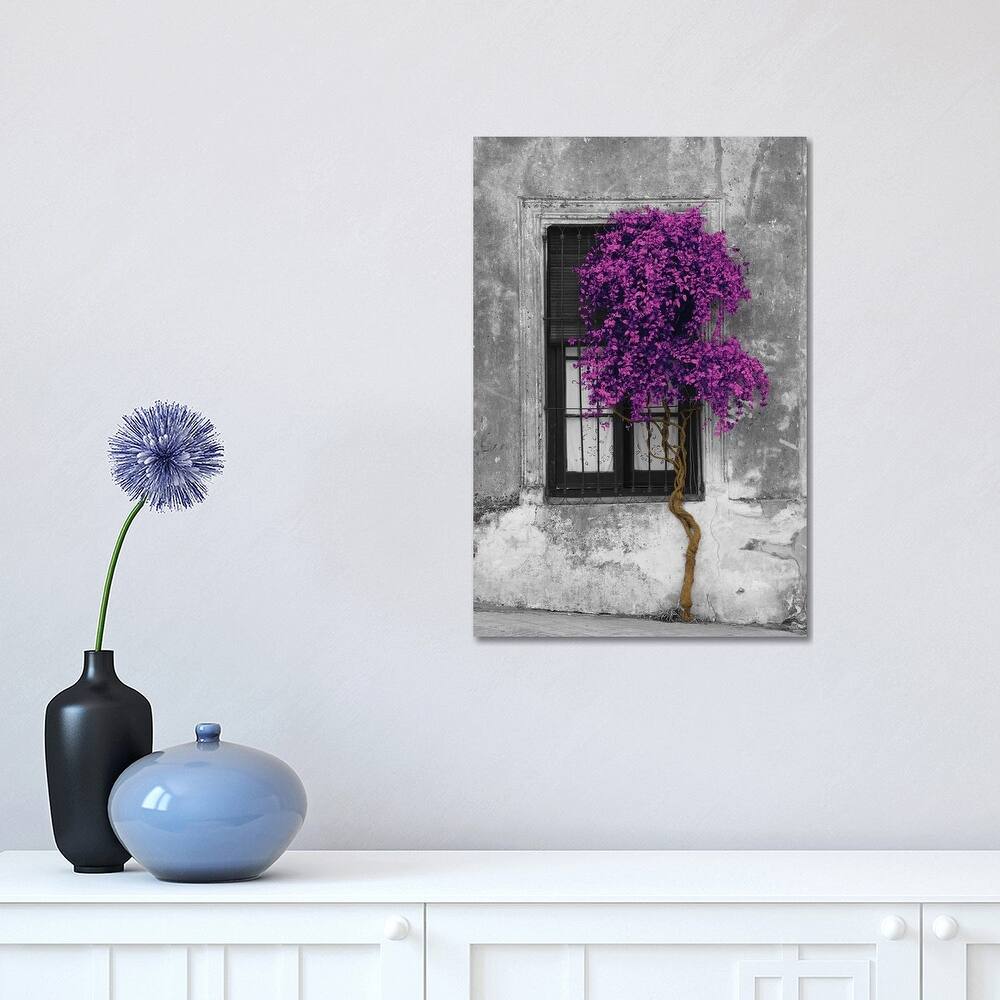 iCanvas "Tree in Front of Window Purple Pop" Canvas Print