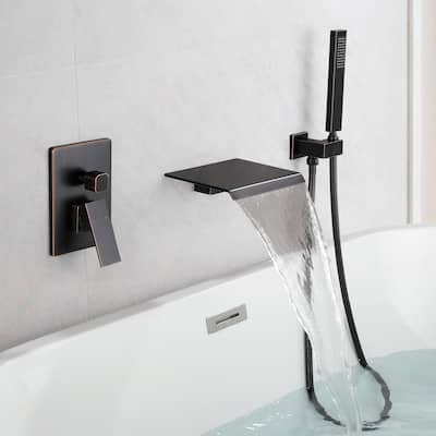 Single Handle Wall Mounted Roman Tub Faucet with Diverter and Handshower