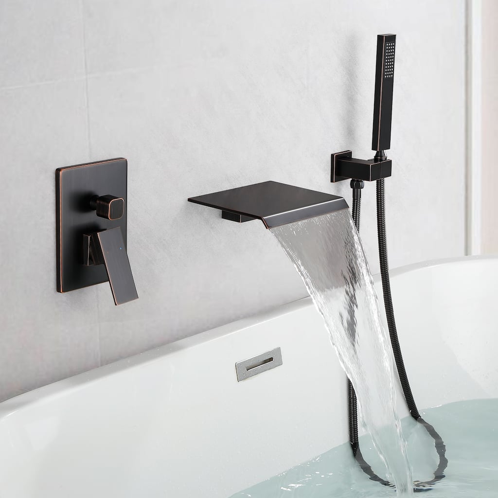 Single Handle Wall Mounted Roman Tub Faucet with Diverter and Handshower