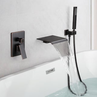 Single Handle Wall Mounted Roman Tub Faucet with Diverter and Handshower