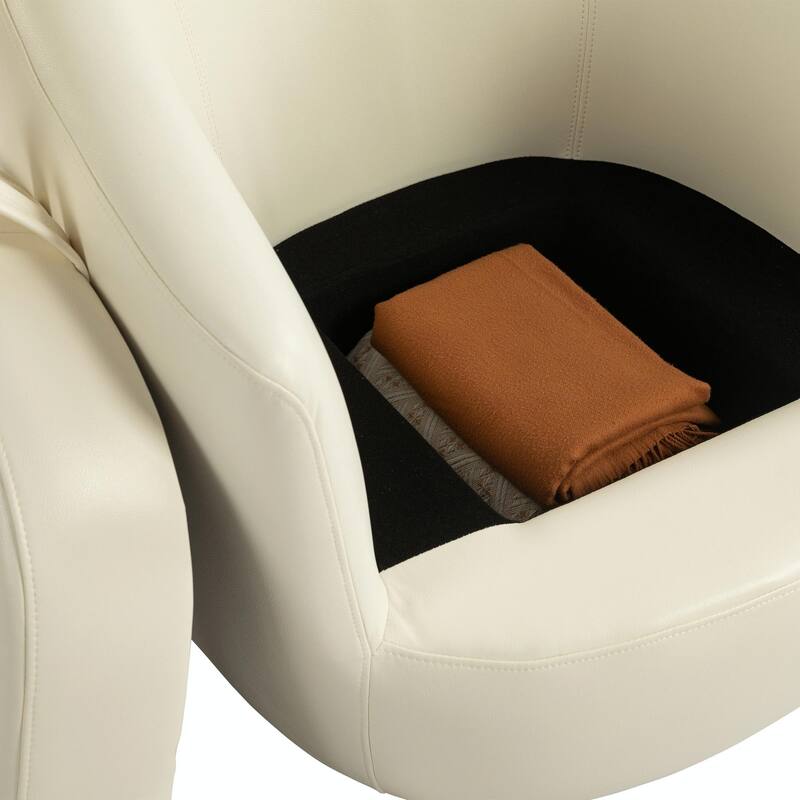 Modern Swivel Barrel Armchair with Storage