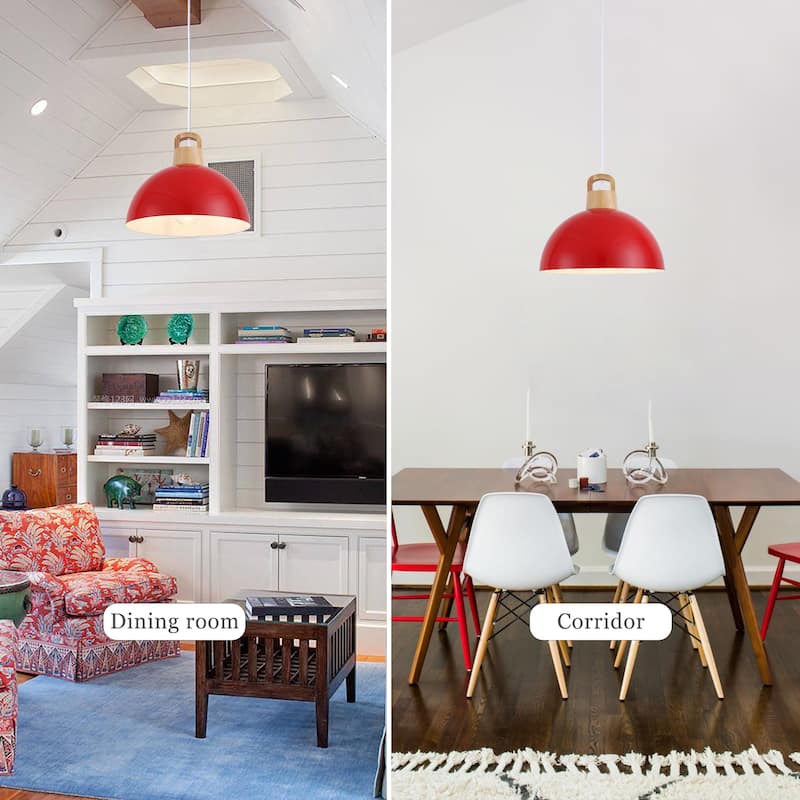 1-Light Pendant Light with Dome Shape, Classic Semi Flush Mount Chandelier for Dining Room Living Room Bedroom Kitchen