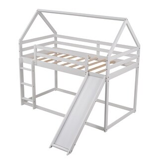 Twin Size Bunk House Bed with Slide and Ladder - Bed Bath & Beyond ...