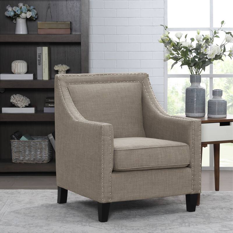 Erica Accent Armchair with Chrome Nailhead Trim