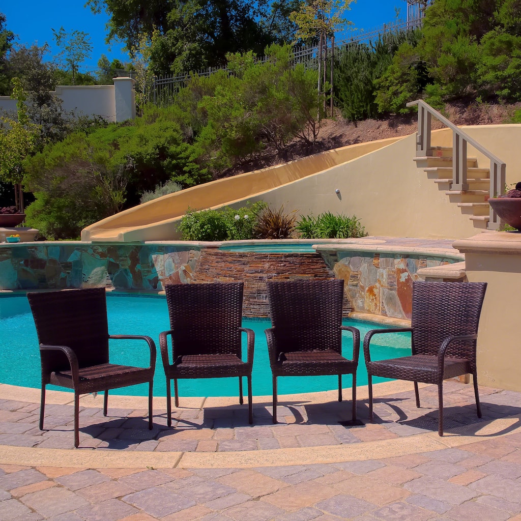 Benhill Outdoor Stackable Chairs (Set of 4) by Christopher Knight Home