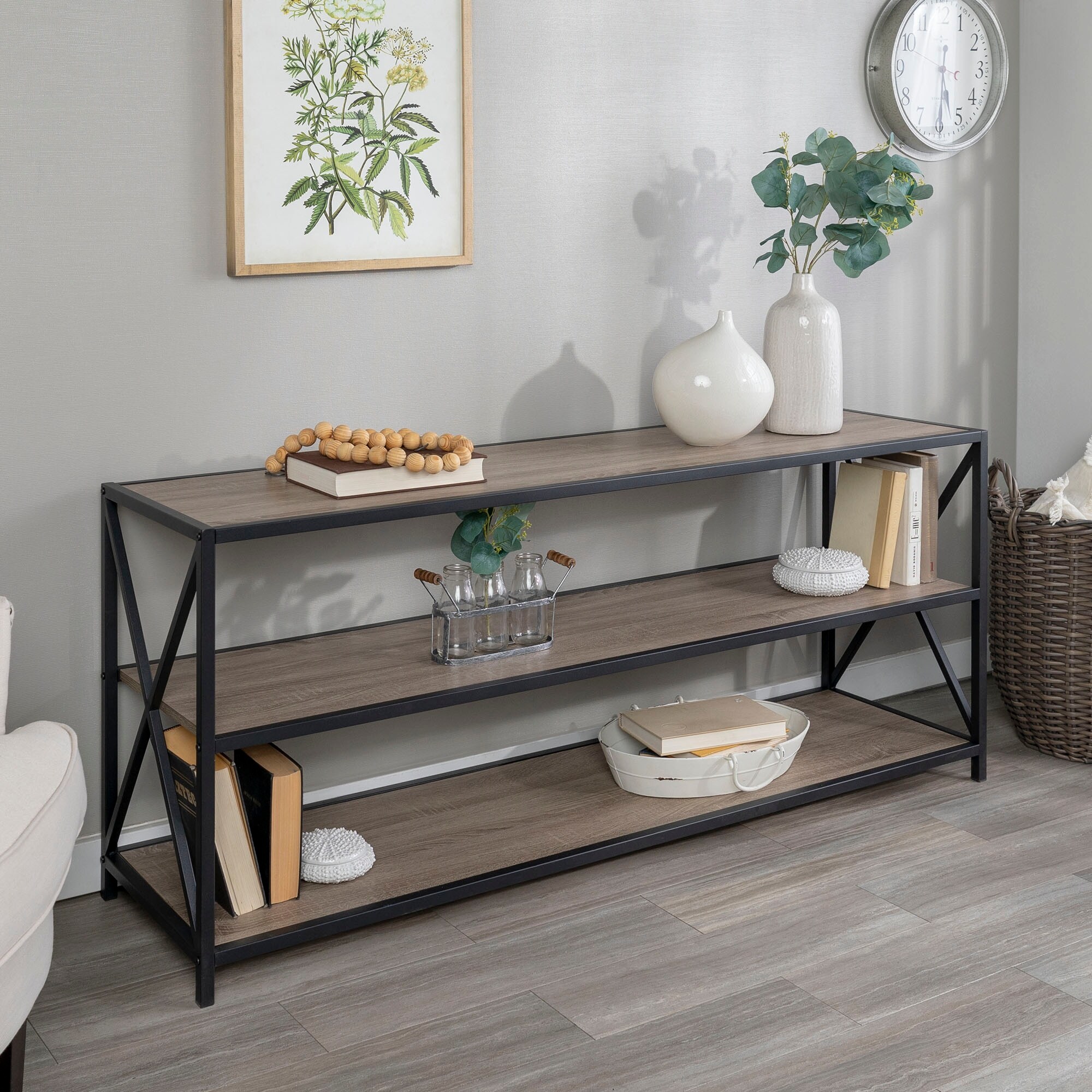Shop Carbon Loft Hattie 60 Inch X Frame Bookshelf On Sale