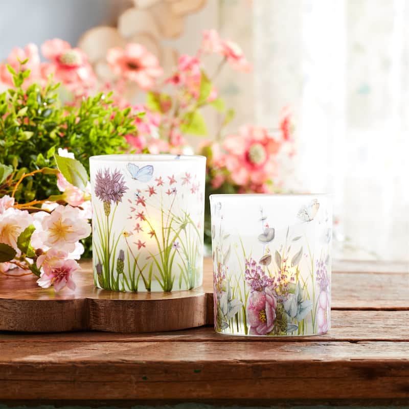 Floral Butterfly Votive Candle Holder (Set of 3)