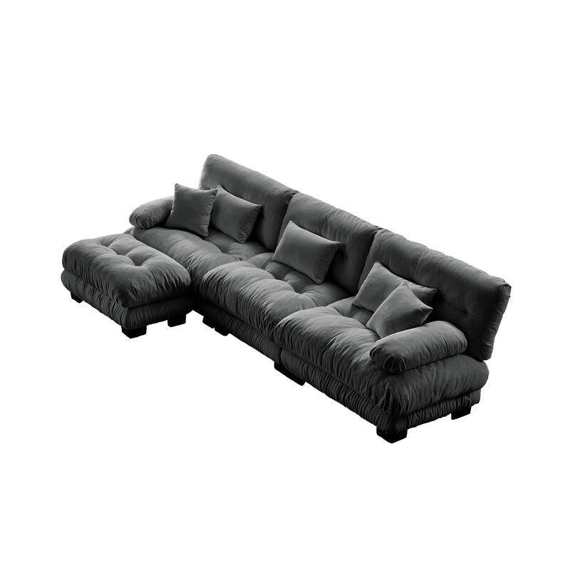 Free Combination Modular Chenille Sectional Sofa Comfy Cloud Couch for Living Room