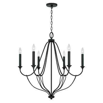 Bentley 30" 6-light Black Iron Chandelier