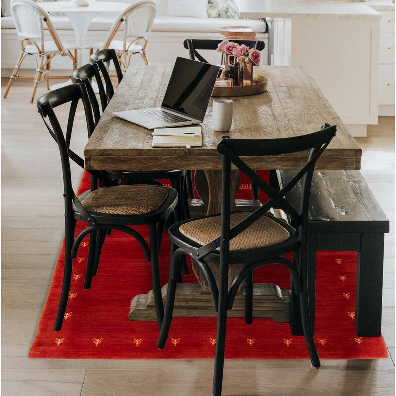 Kashkuli Gabbeh Red Rug 3'10" x 5'10" - 3'10 x 5'10