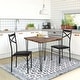 preview thumbnail 8 of 69, VECELO Modern 3/5-piece Dining Set Tempered Glass Top and Wood Top, Steel Dining Table and Chair Set of 2/4