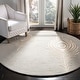 preview thumbnail 8 of 60, SAFAVIEH Handmade Soho Simi Peacock Feather N.Z. Wool Rug 4' Round - Grey/Ivory - Round