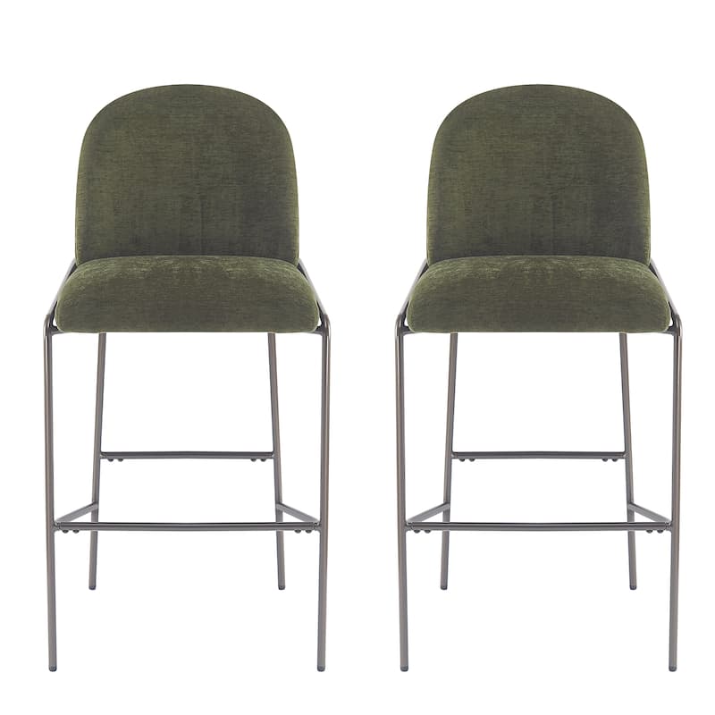Upholstered Bar Stool Side Chair Set of 2