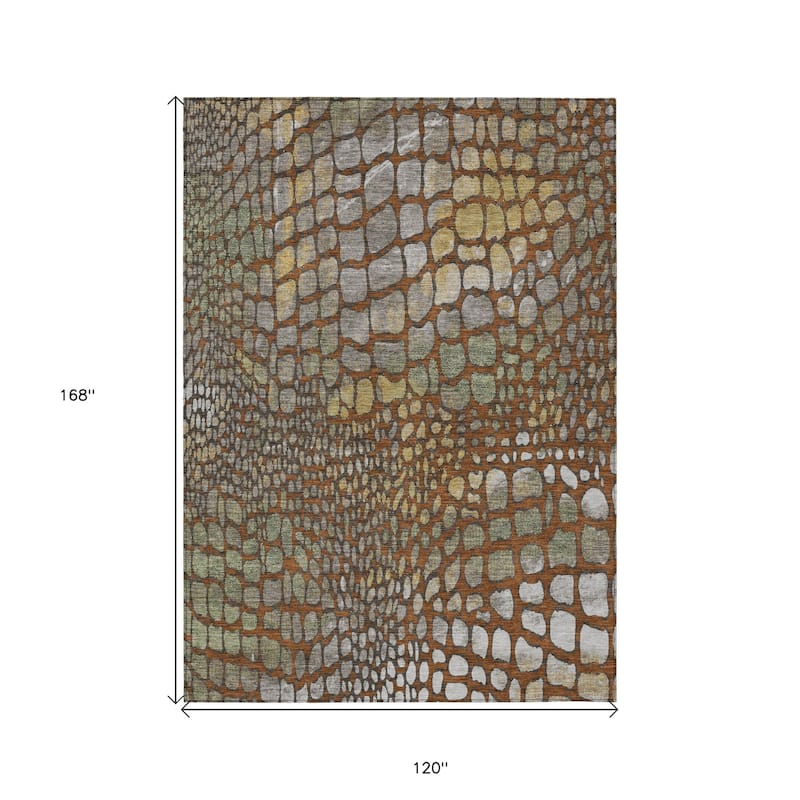 HomeRoots Abstract Transitional Rectangle Outdoor Rug