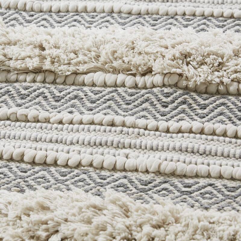 HomeRoots 32" Taupe Cotton Square Bath Rug