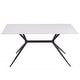 preview thumbnail 28 of 131, Elega Modern Sintered Stone Dining Table Modern Trestle Base Powder-Coated Steel Frame Kitchen Table - 47"-71"