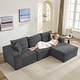 preview thumbnail 49 of 54, 109'' Corduroy Modular Sectional Sofa with Chaise