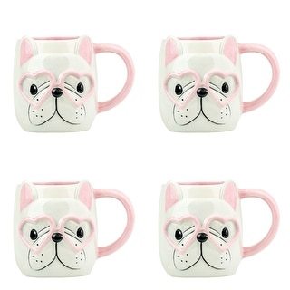 10 Strawberry Street Frenchie Hearts Mug, Set of 4 - Bed Bath & Beyond - 43836894