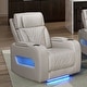 preview thumbnail 9 of 10, Jazz 37"W Leather Aire Transformer Power Reclining Chair w/Power Headrest, LED Lights, USB & USB-C Ports, Storage & Cupholders